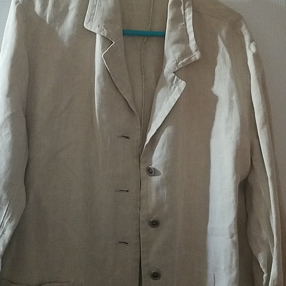 2 pc 100% Linen duster & capri pants set